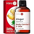 H'ana Ginger Essential Oil - 100% Pure and Natural Essential Oil for Hair, Skin, Diffusers, Aromatherapy, and Massage - with a Spicy, Gingery Smell (1 Fl Oz)