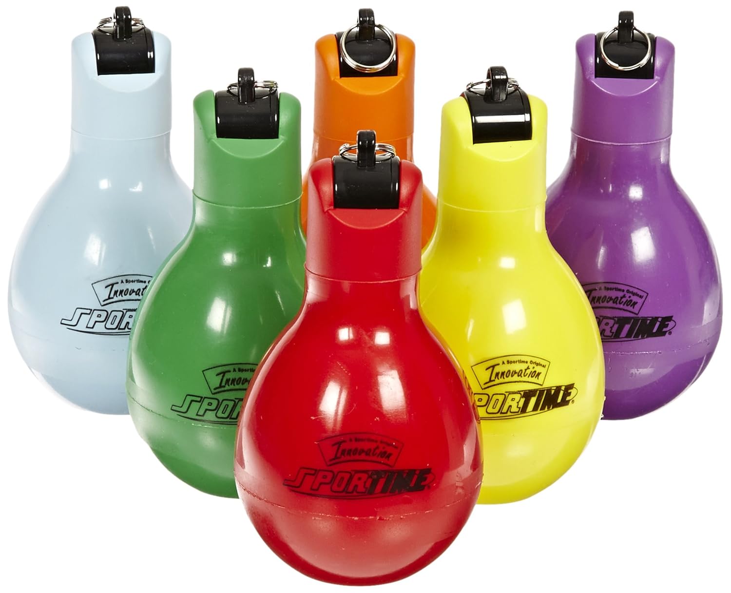 Sportime Sqwhistle Hand Squeeze Whistles Set of 6 Assorted Colors