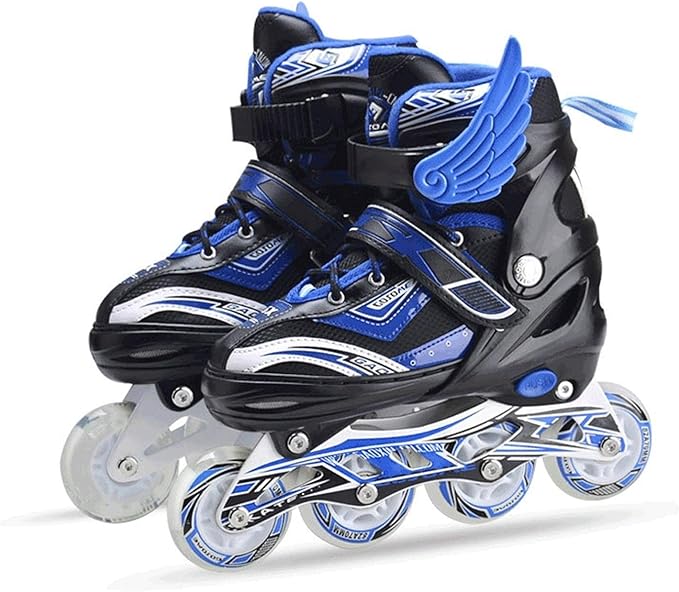 Sports Adjustable Light up Kid Inline Skates, Roller Blades for Boys and Girls Maximum Load