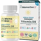 MamaDoc Rx Certified Organic Kids and Teens Whole Food Vitamin D3 Chewables | 800 IU | Sugar Free, Vegan, Free of 9 Major Allergens | 2 Month Supply | Ages 3+