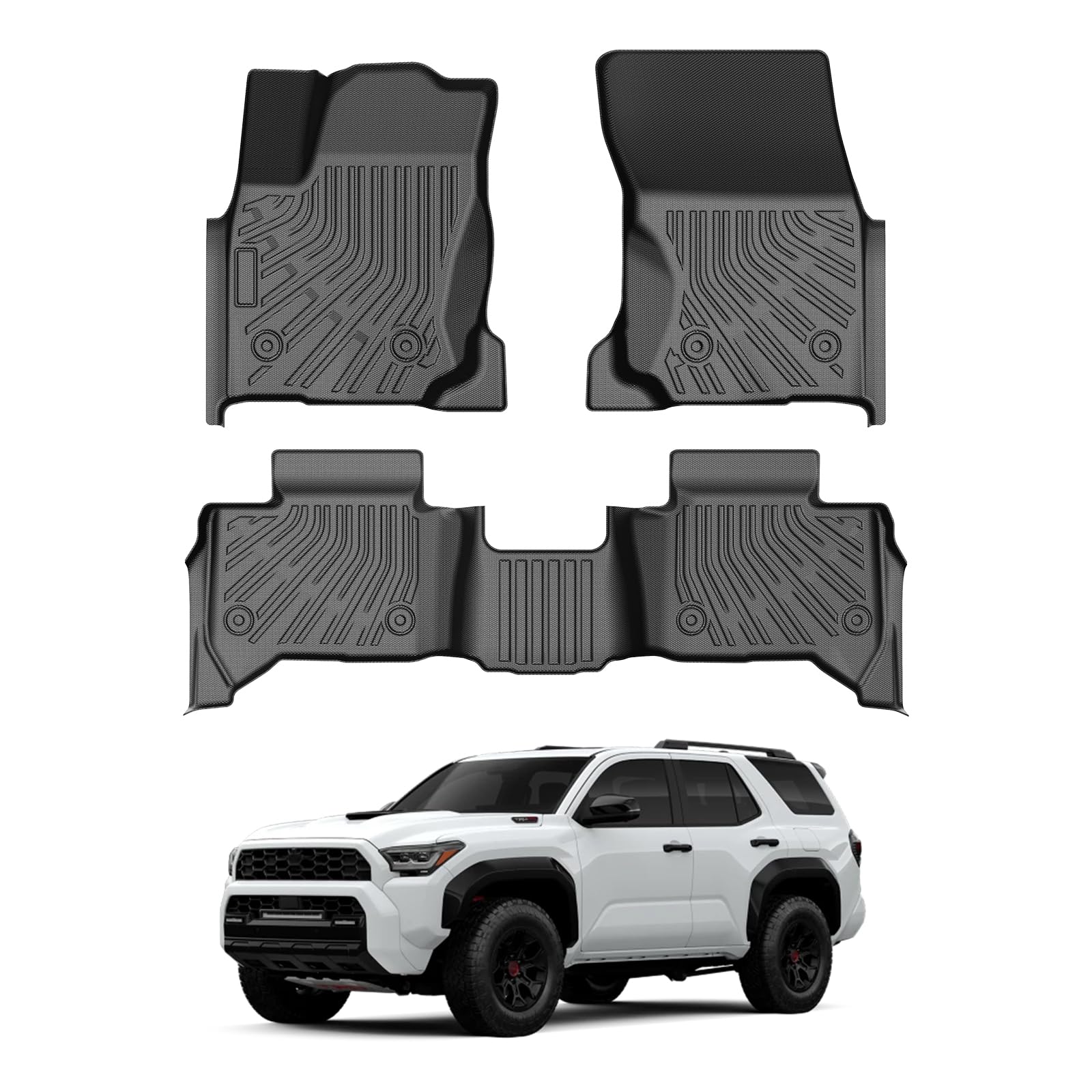 Cartist Floor Mats for Toyota 4Runner 5 Seats 2025 2026 (Not fit Hybrid/EV) All Weather Floor Mat for 4Runner Accessories 6th gen Front & Rear Car Mats Heavy Duty TPE Carpet Protection Image