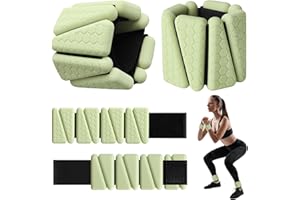 FOUUAAOOU Wrist Weights, 2Pack Adjustable Silicone Weighted Bangles for Women and Men, Wearable Wrist Ankle Weights Suitable for Yoga, Walking and Gym, Arm & Leg Workout, 2lb