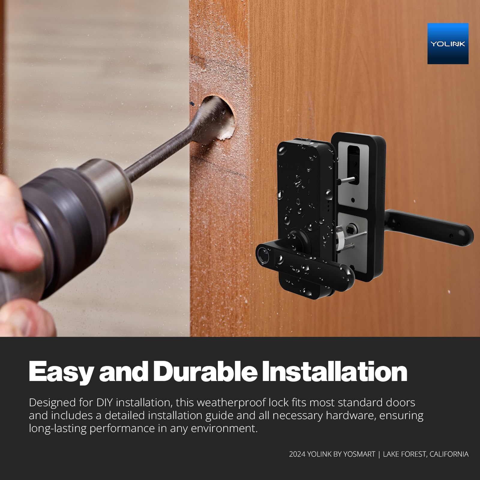 YoLink Smart Lever Lock, Smart Handle Lock, Door