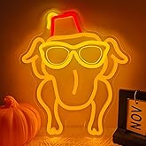 Friends TV Show Neon Sign Dimmable Friendsgiving Neon Light for Wall Decor Led Thanksgiving Turkey with Sunglasses Decoration, Friends TV Show Light Up sign for Thankgiving Friendsgiving Birthday Christmas gifts