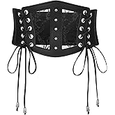 XZQTIVE Lace Corset Belts for Women Elastic Stretchy Tied Waspie Wide Cinch Waist Belt for Dress
