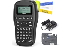 SUPVAN LP5120M Label Maker Machine with Keyboard & AC Adapter, Waterproof Thermal Transfer Label Printer with Ik+ Icons for G