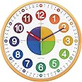VREAONE Teaching Clock for Kids 12 Inch Learning Wall Clock - Silent Movement, Colorful Numerals for Classroom, Playroom, Nursery, Bedrooms, School
