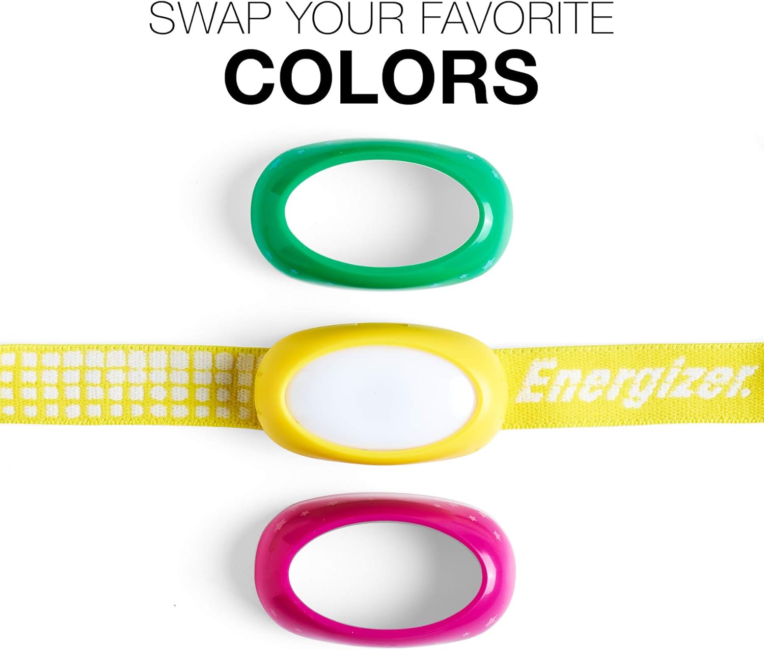 Energizer LED Headlamp for Kids, Ages 3+, Bright and Durable, Interchangeable Colors, Safe for Kids and Adults, Batteries Included, Yellow : Sports & Outdoors