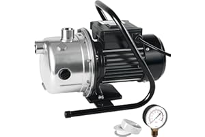 LANCHEZ 1.6 HP Portable Shallow Well Pump, 1162 GPH Stainless Steel Sprinkler Pump, 115V Water Transfer for Garden Draining and Lawn Irrigation