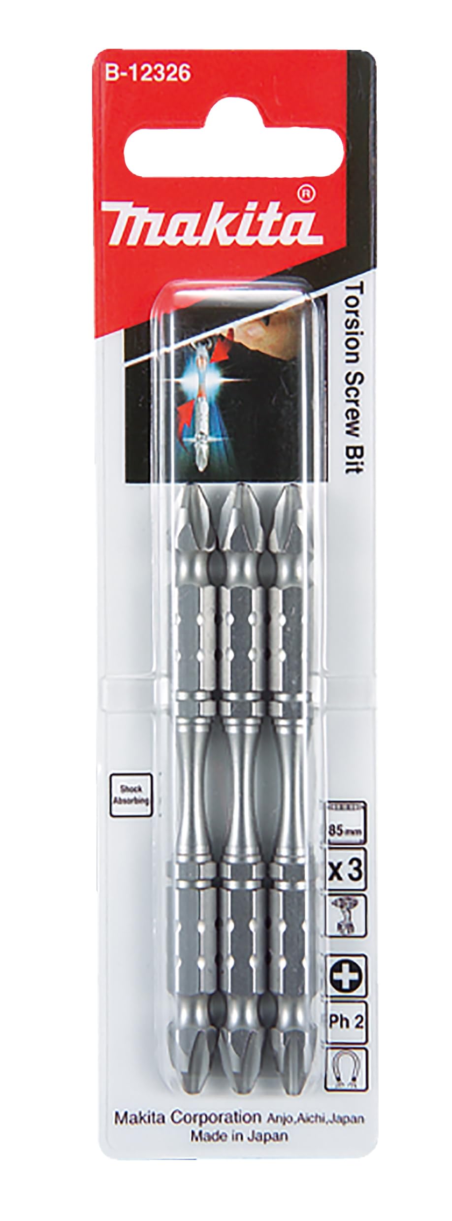 Makita B-12326 Torsion Screw Bits, PH2