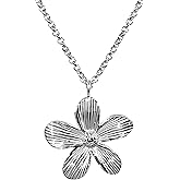 Luvora 14K Gold Plated Dainty Floral Pendant Necklace for Women