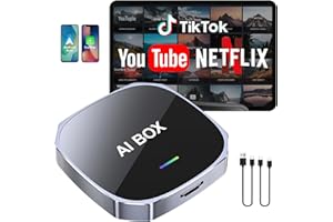 2-in-1 Wireless Apple CarPlay&Android Auto Adapter 2025, Magic AI Box Streaming Dongle Support Netflix/YouTube, Plug&Play, Ca