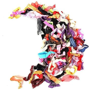 Susufaa 100 Pcs Lot Candy Color Ribbon Ponytail Holder Yoga