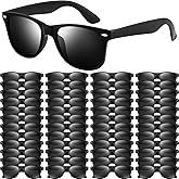 NEBURORA 12 Pack Black Sunglasses Bulk Retro Black Shades Party Sunglasses for Adult Men Women Summer Beach Party Accessories