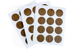 FD FURNDIY Furndiy 21mm 36 Pcs Walnut Self-Adhesive Screw Cover Caps - Screw Hiding - Screw Hole Cover Caps - Nail Cover - Screw Hole Stickers (0.83inch/21mm, Walnut, 36)