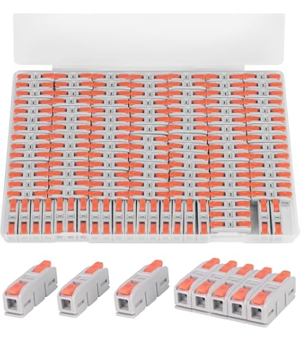 Duttek Wire Connectors Nuts Kit 5Pcs - 3 In 3 Out Compact Splicing Lever Connectors 28-12 Duttek Wire Connectors Nuts Kit 5Pcs - 3 In 3 Out Compact Splicing Lever Connectors 28-12