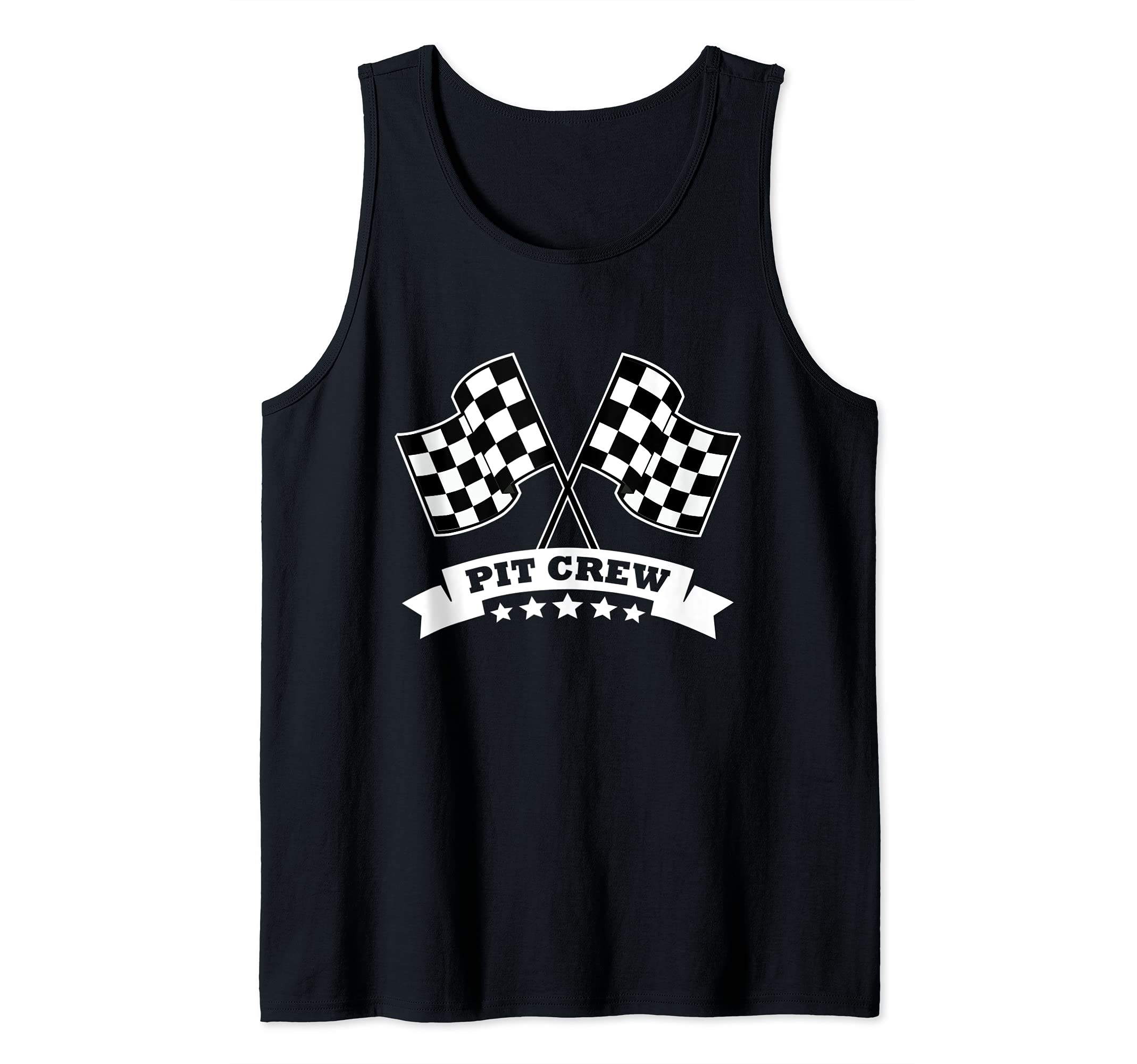 Pit Crew for Race Car Parties White Banner Tank Top