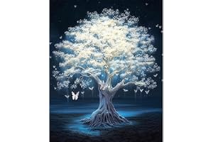 FemGe 5D Diamond Painting Kits for Adults Silvery Tree of Life Diamond Art Kits Beginners DIY Gem Art Craft Kits for Home Wall Decor Gifts 16x20inch