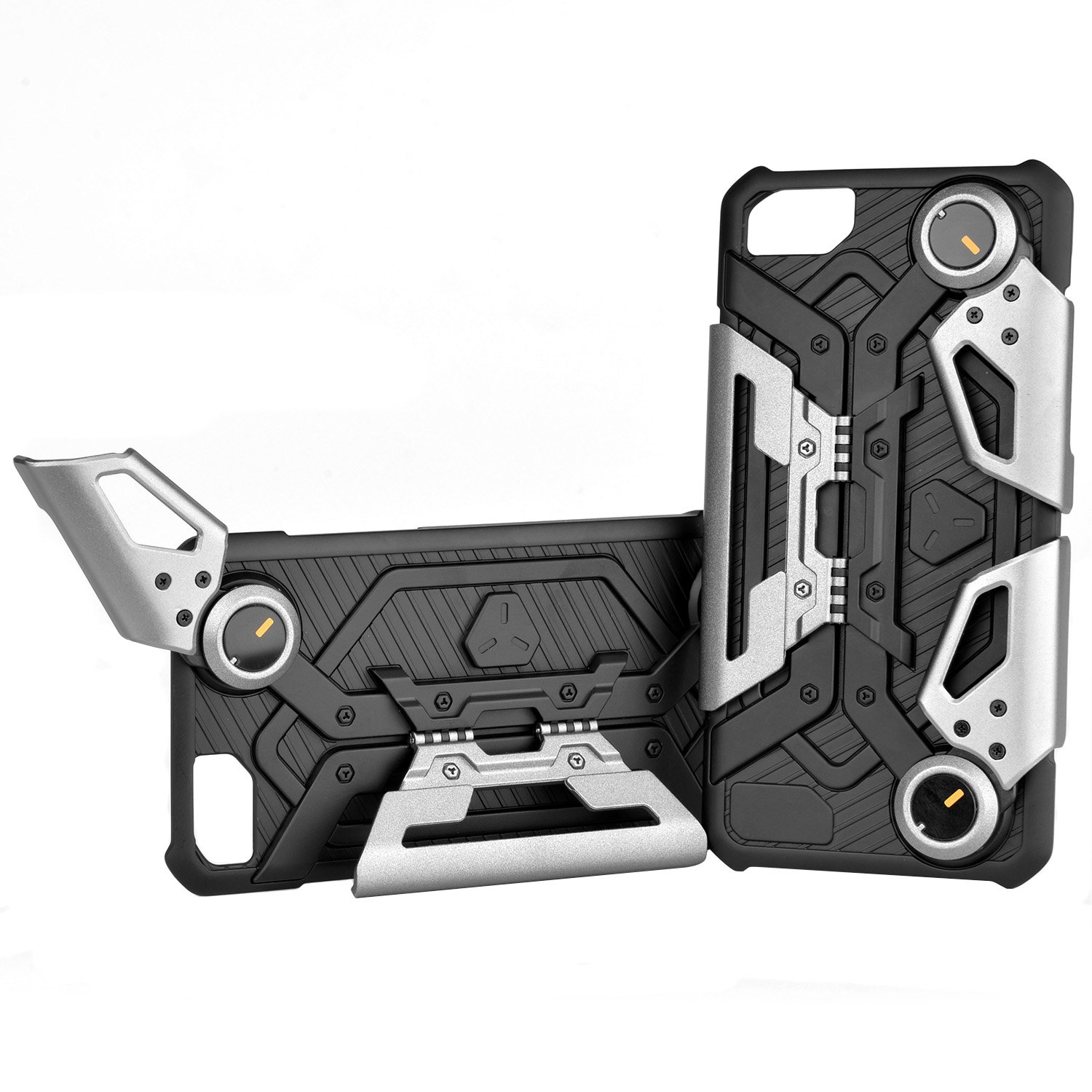 iPhone 7,iPhone 8 Case with Kickstand for Gaming-Hcman Shock Proof Protective Case,Phone holder with Foldable Joystick Case for iPhone 6/6s Gray