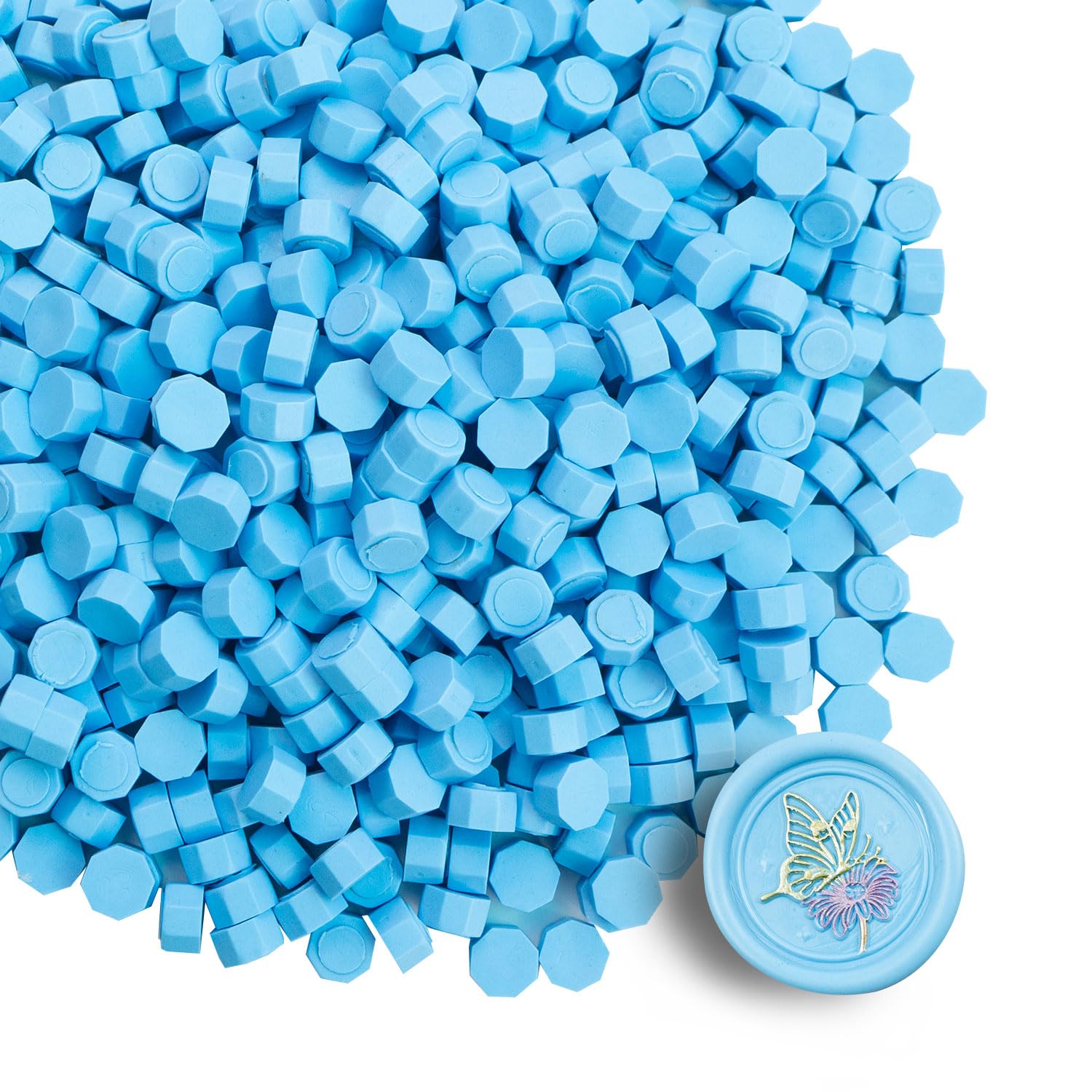 Tomgenrine Premium Wax Seal Beads - 520 Blue Sealing Pellets for Letters, Greeting Cards, Wine Bottles & Crafts | Professional Quality for Wedding Invitations, Party Decor & DIY Projects