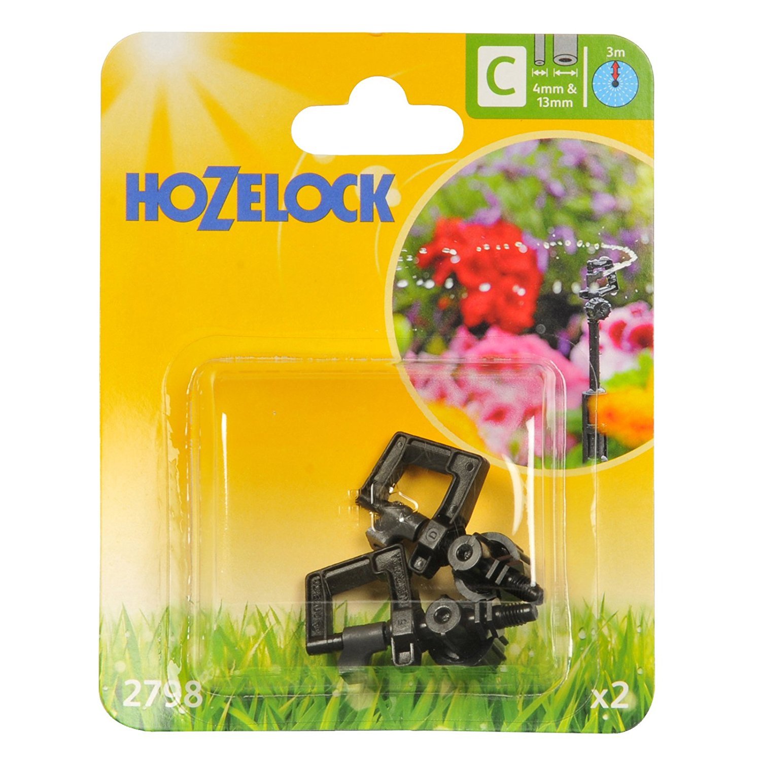 2 x Hozelock 2798 360 Degree Mini Water Sprinkler Micro Irrigation Auto Watering