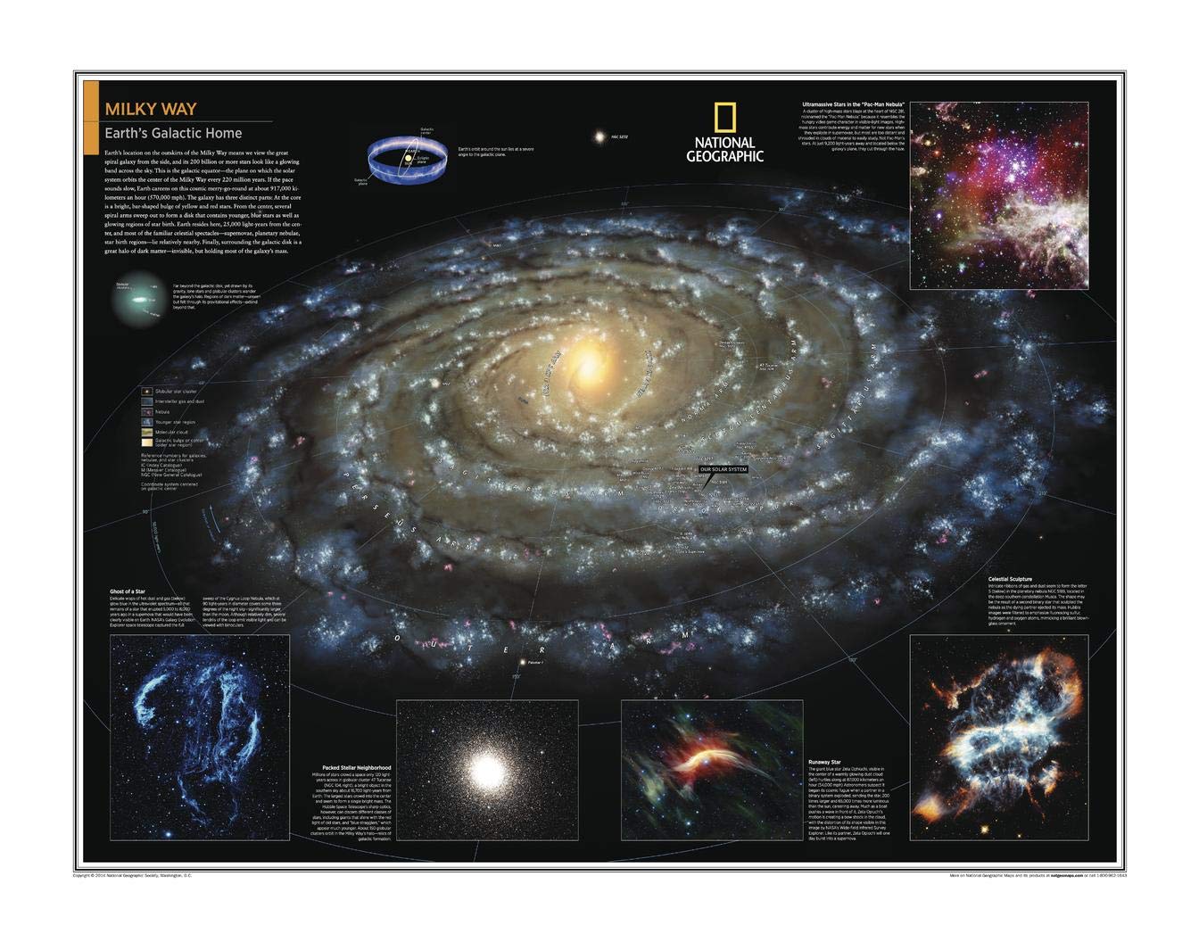 National Geographic: Milky Way: Earth's Galactic Home - Poster - 28 x 22 inches - Paper Rolled