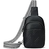 WILLSOLUNA Leather Crossbody Bags for Women Small Sling Bag Anti Theft RFID Chest Purse Fanny Pack for Travel