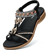 Littleplum Womens Sandals Arch Support Summer Beach Sandals Comfort Walking Shoes Bohemian Flip Flops Sandals for Women