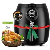 Air Fryer 5.8QT/5.5L, Uten 1700W AirFryer High-Power Electric Hot Temperature Control &amp; Timer Knob, Non Stick Fry Basket, Dishwasher Safe, Apply to Party, Afternoon Tea, Black