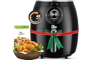 Air Fryer 5.8QT/5.5L, Uten 1700W AirFryer High-Power Electric Hot Temperature Control & Timer Knob, Non Stick Fry Basket, Dishwasher Safe, Apply to Party, Afternoon Tea, Black