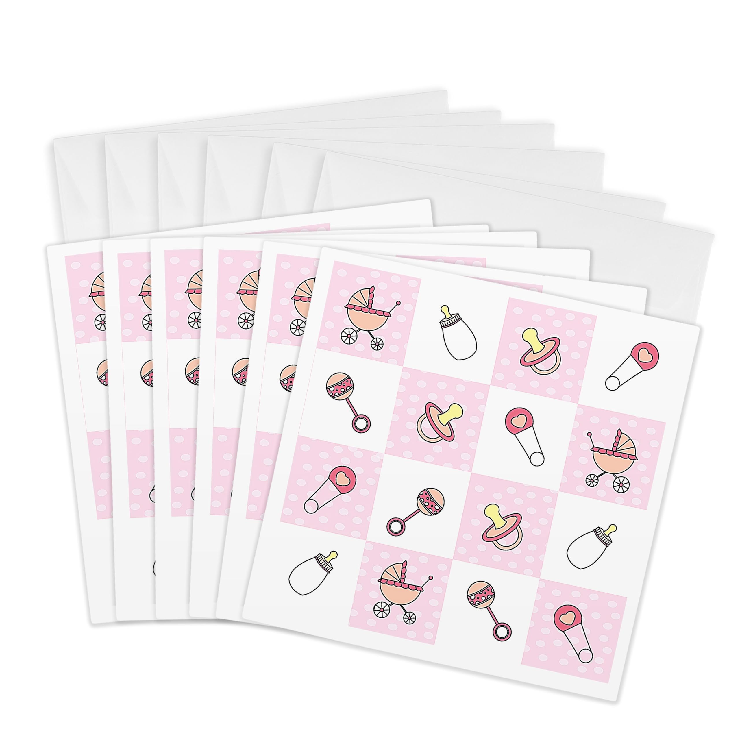 3dRose gc_13834_1 6 x 6-Inch "New Baby Gift Pink" Greeting Card (Pack of 6)