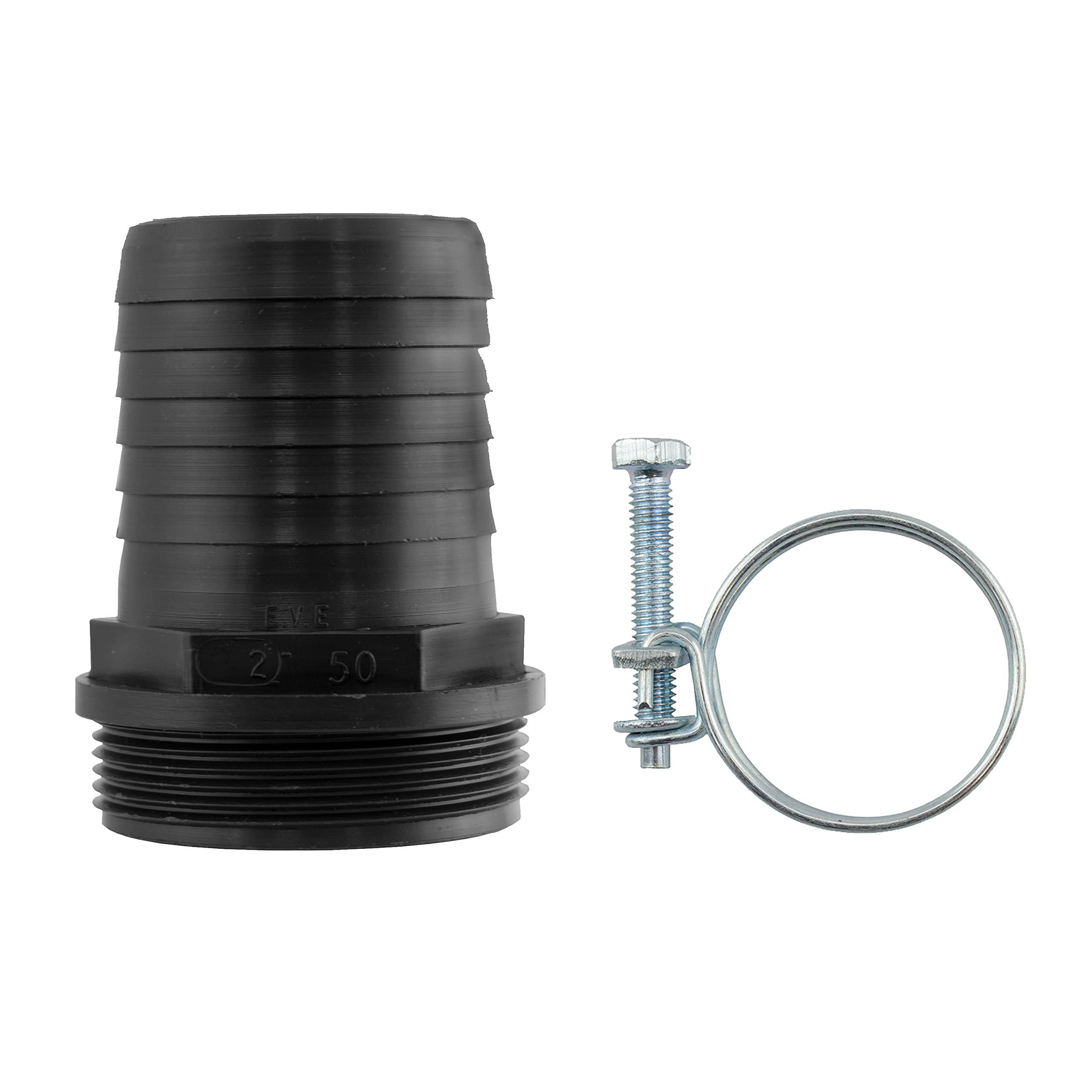 Pond Adapter 40mm Barb-1.25" bspm Fountain Pump Filter Corrugated Pipe Joiner+Free Double Wire Hose Clip 1.25" BSP = 41.9MM ACROSS The THREAD