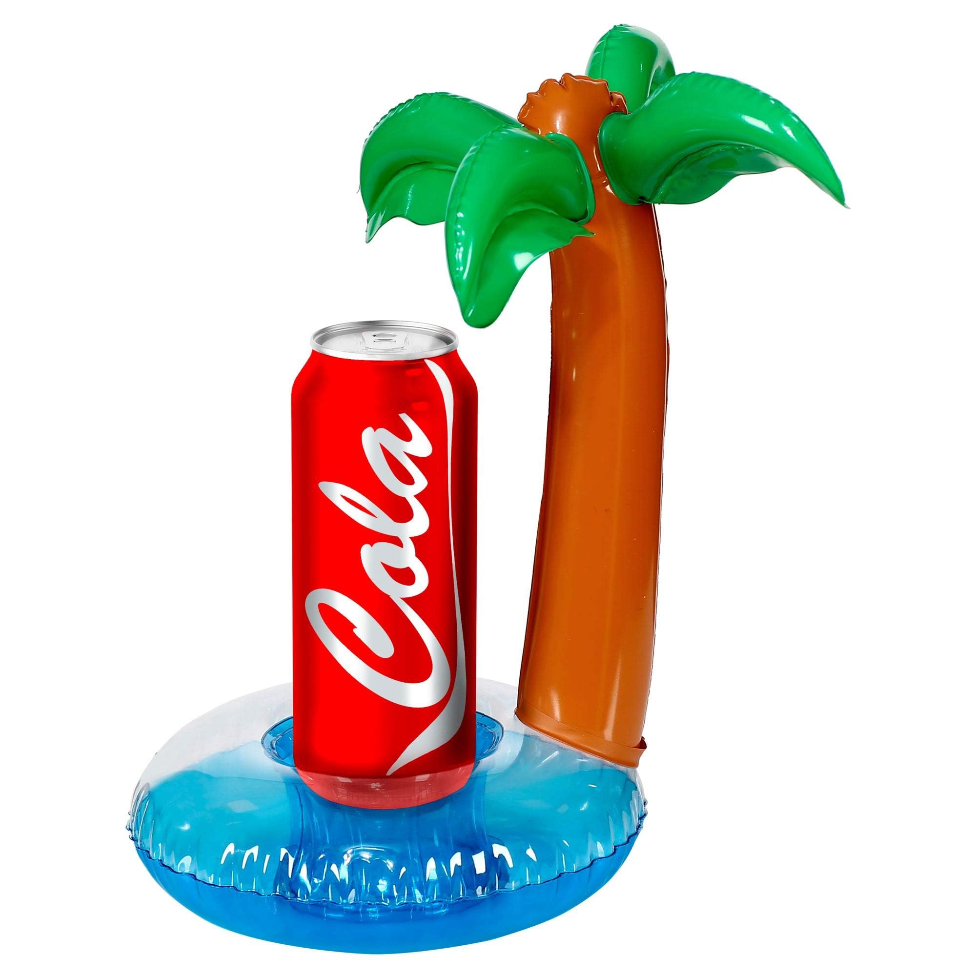 Widmann 00020 - Can Holder Palm Tree, Inflatable, Height 30 cm, Diameter 20 cm, Drink Holder, Beach Party, Hawaii, Theme Party