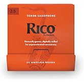 Rico Organic Tenor Saxophone Reeds Strength 2.5, 25-Pack | Rico Organic tenor sax reeds offer consistent response, easy playability and reliable performance.