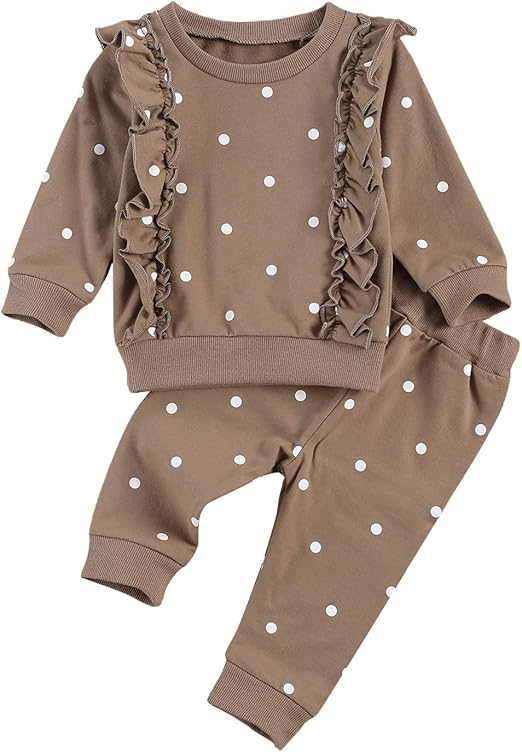 Infant Baby Girl Fall Winter Outfit Solid Long Sleeve