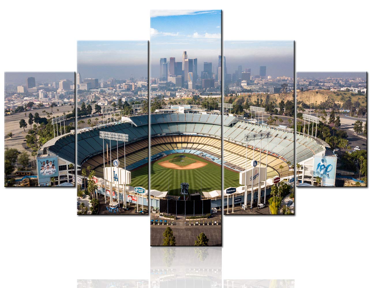 TUMOVO Native American Decor Dodger Stadium Pictures Downtown LA Paintings 5 Pcs/Multi Panel Canvas