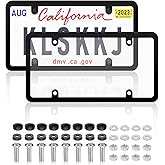 KLSKKJ 2 Pack Clear License Plate Covers and Frames, License Plate Protector Unbreakable Plastic Shields Tag Holder Fits Standard US Plates with Screws Caps