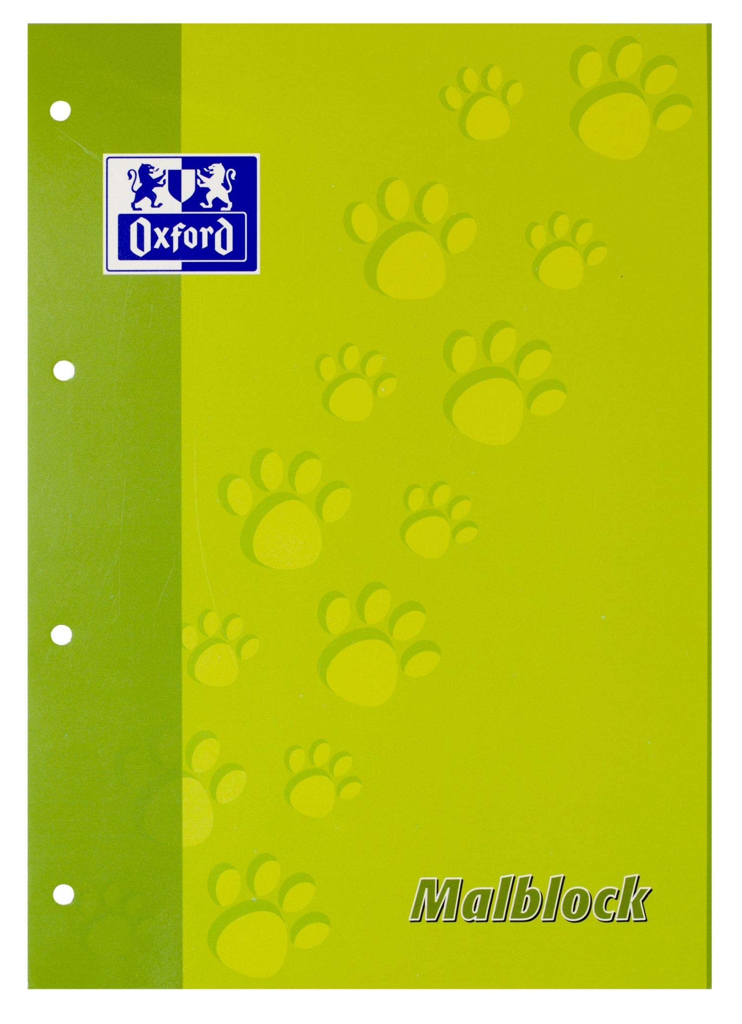 Oxford 400073853 School Colouring Book Pack of 5 Light Green 90 g/m² A4 100 Sheets Ruled Blank Perforated Pad School Notepad Drawing pad