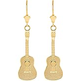 Certified Gold Classic Acoustic Guitar Leverback Earrings