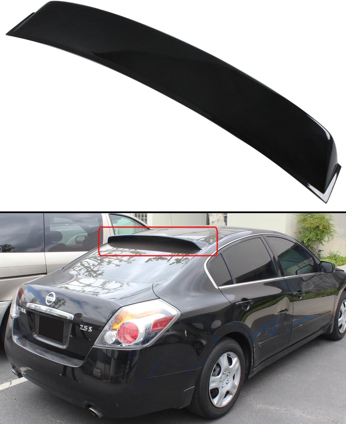 nissan rear spoiler on Amazon Com Cuztom Tuning Fits For 2007 2012 Nissan Altima 4 Door Sedan S Se Jdm Rear Window Roof Visor Spoiler Automotive
