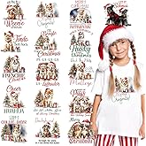 Dtf Transfers Ready to Press -16Pcs Christmas Dog Iron on Decals Watercolor Christmas Puppies Heat Transfer Vinyl Stickers for Clothing Pillows Bag DIY Crafts