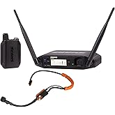Shure GLXD14+/SM31 Dual Band Digital Wireless Microphone System for Fitness and Aerobics - 12-Hour Battery Life, 100 ft Range | SM31FH Fitness Headset Mic, Single Channel Receiver (GLXD14+/SM31-Z3)