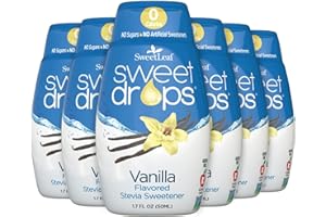 SweetLeaf Sweet Drops Vanilla Stevia Liquid Sweetener - Flavor Foods, Keto Coffee with Sugar Free, 0 Calorie, Non-Glycemic Response SweetLeaf Stevia Drops, 1.7 Fl Oz Ea (Pack of 6)