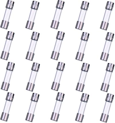 HUAREW F0.5AL250V 0.5A 20Pcs Fast-Blow Glass Fuse 5x20mm Pack