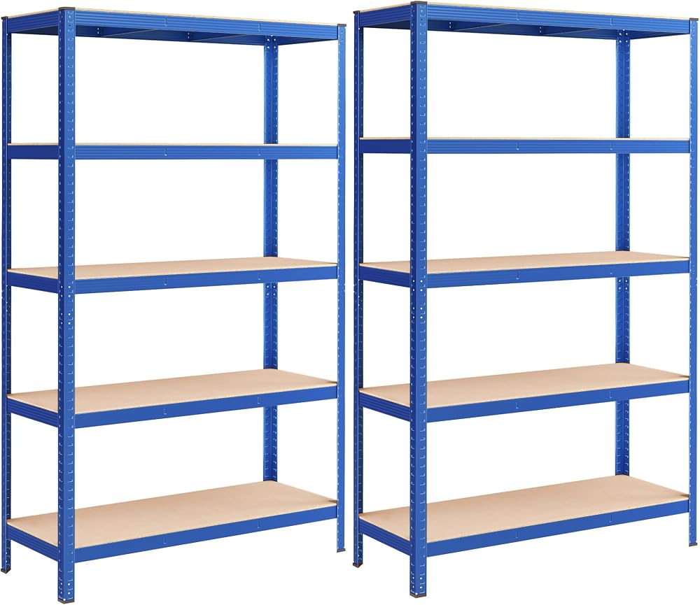 Songmics GLR060Q02 Set of 2 Heavy Duty Steel Shelving Units 60x120x200 cm