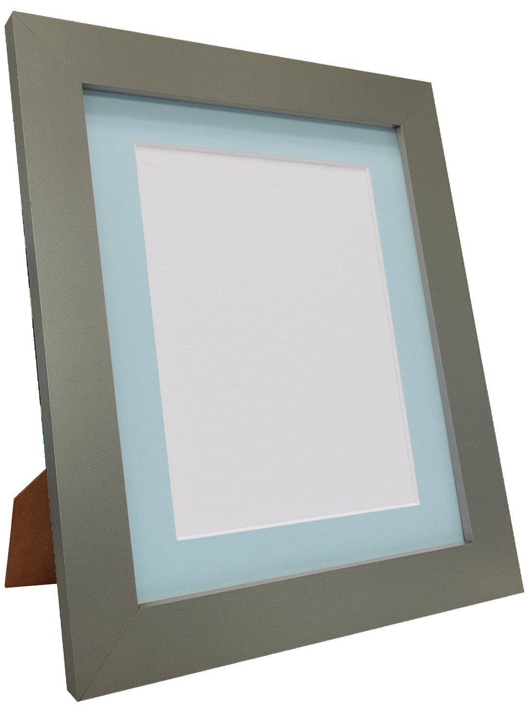 Metro Dark Grey Photo Picture Poster Frame with Blue Mount 20 x 16 Image Size 15 x 10 inch (Plastic Glass)
