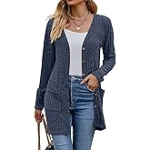 Witsmile Women’s 2025 Fall Fashion Cardigan Lightweight Soft Knit Cardigan for Women Long Sleeve Open Front Coat with Pockets