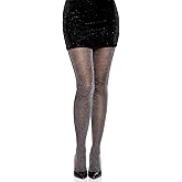 G&Y Women's stretchy High Waist Lurex Shimmer Tights - Control Top Pantyhose With Metaillic Fiber Shine