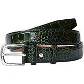 PASQUALE CUTARELLI Mens Crocodile Pattern Italian Leather Belt