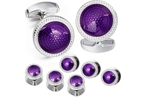 Mens Cufflinks and Tuxedo Studs Set in Gift Box, Easy to Wear, Gifts or Jewelry for Men, Wedding Accessories, Designed by HAWSON.
